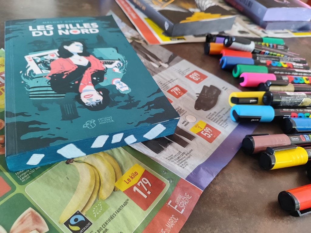 Tuto pour réaliser un joli jaspage, avec le livre Les Filles du Nord de Melody Gornet